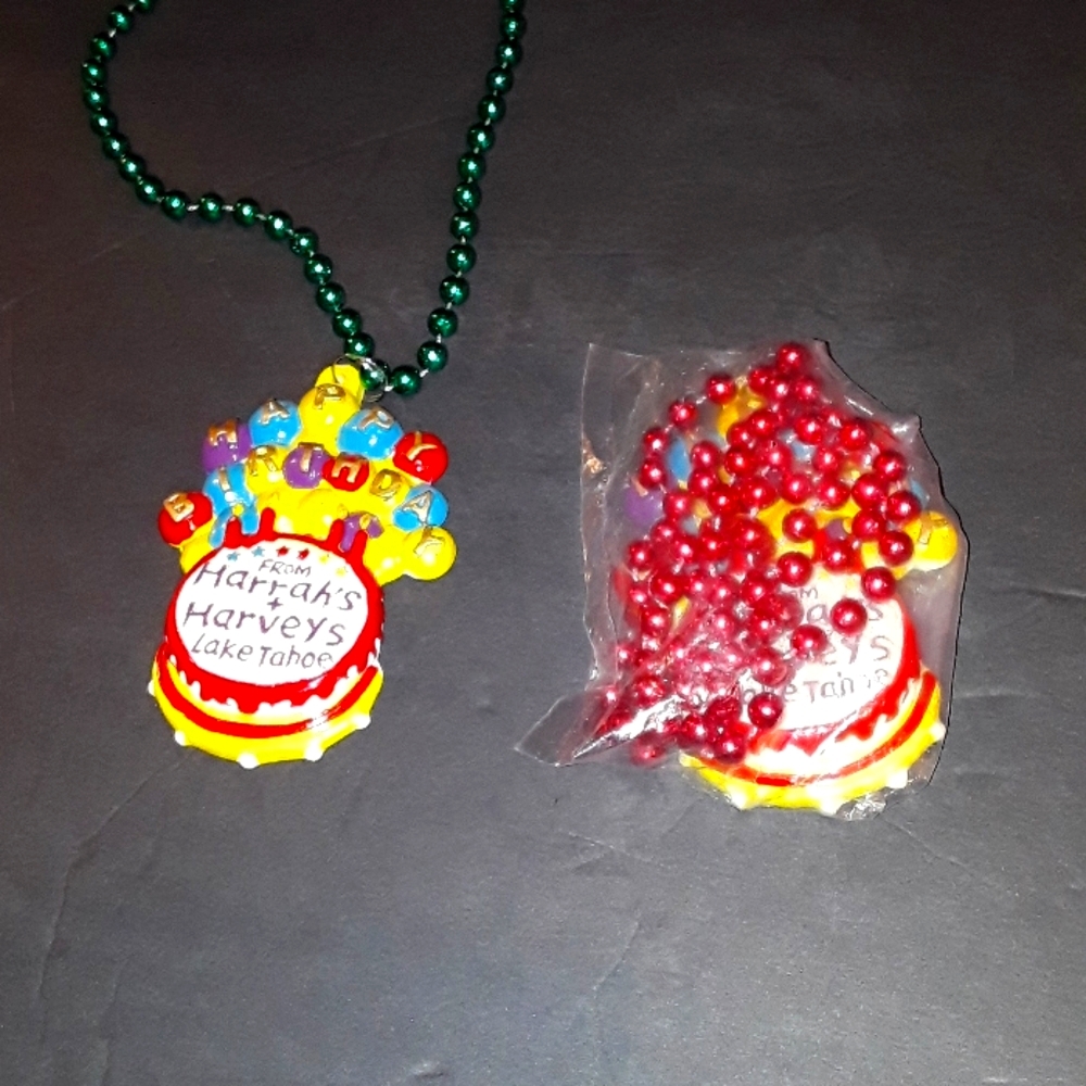 2 HARRAH'S + HARVEY'S TAHOE CASINO BDAY NECKLACE